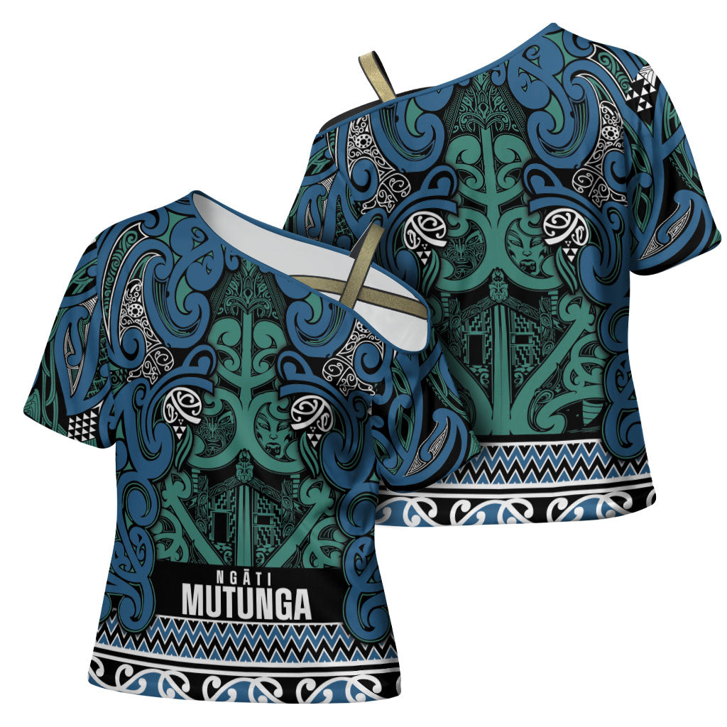 Aotearoa Iwi Ngati Mutunga Cross Shoulder Shirt Maori Wharenui House Tribal Pattern LT9 - Polynesian Pride