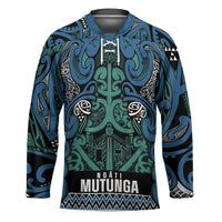 Aotearoa Iwi Ngati Mutunga Hockey Jersey Maori Wharenui House Tribal Pattern LT9 Unisex Ocean Blue - Polynesian Pride