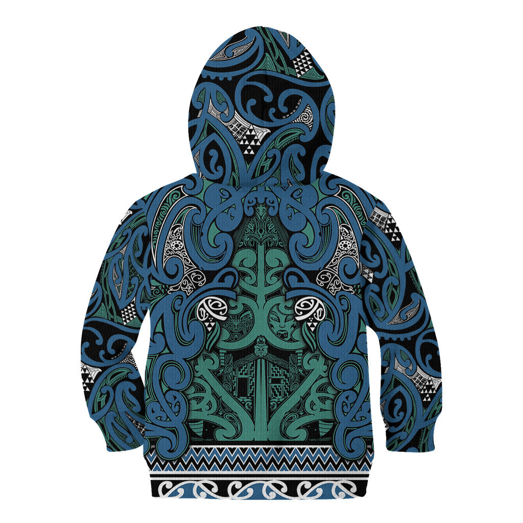Aotearoa Iwi Ngati Mutunga Kid Hoodie Maori Wharenui House Tribal Pattern LT9 - Polynesian Pride
