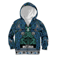 Aotearoa Iwi Ngati Mutunga Kid Hoodie Maori Wharenui House Tribal Pattern LT9 Zip Hoodie Ocean Blue - Polynesian Pride