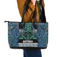 Aotearoa Iwi Ngati Mutunga Leather Tote Bag Maori Wharenui House Tribal Pattern LT9 - Polynesian Pride