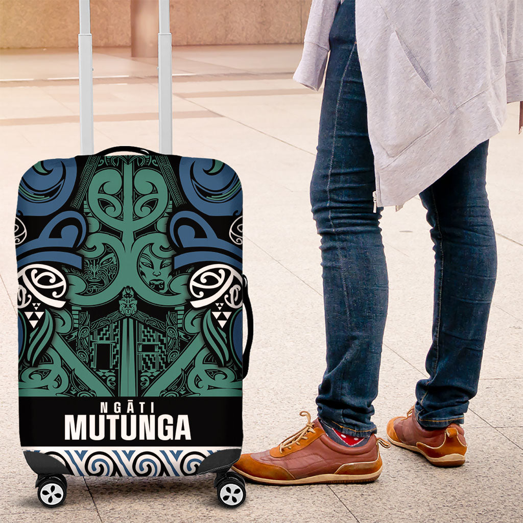Aotearoa Iwi Ngati Mutunga Luggage Cover Maori Wharenui House Tribal Pattern LT9 Ocean Blue - Polynesian Pride