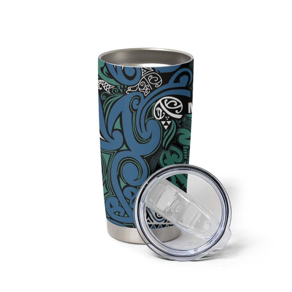 Aotearoa Iwi Ngati Mutunga Tumbler Cup Maori Wharenui House Tribal Pattern LT9 - Polynesian Pride
