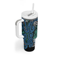 Aotearoa Iwi Ngati Mutunga Tumbler With Handle Maori Wharenui House Tribal Pattern LT9 - Polynesian Pride
