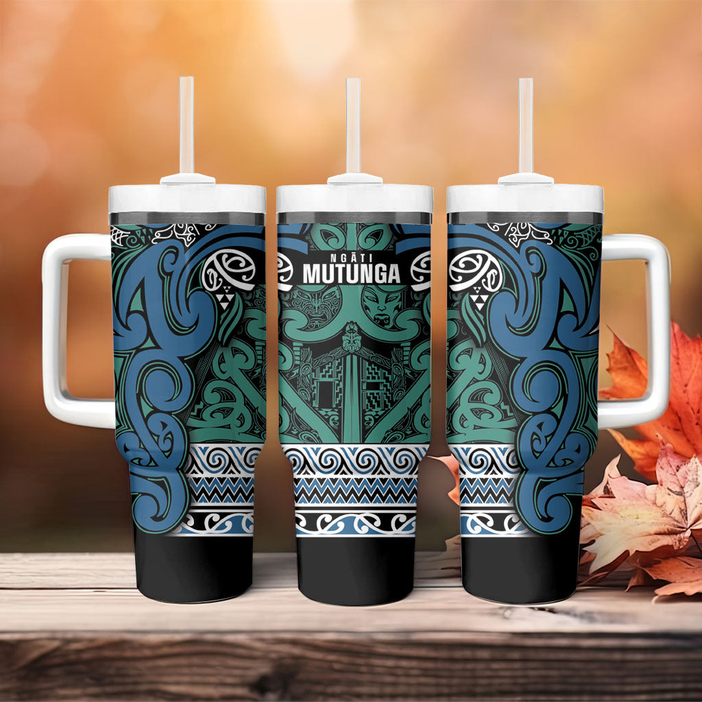 Aotearoa Iwi Ngati Mutunga Tumbler With Handle Maori Wharenui House Tribal Pattern LT9 - Polynesian Pride