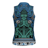 Aotearoa Iwi Ngati Mutunga Women Sleeveless Polo Shirt Maori Wharenui House Tribal Pattern LT9 - Polynesian Pride