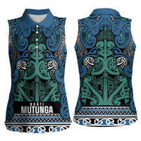 Aotearoa Iwi Ngati Mutunga Women Sleeveless Polo Shirt Maori Wharenui House Tribal Pattern LT9 - Polynesian Pride