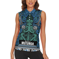Aotearoa Iwi Ngati Mutunga Women Sleeveless Polo Shirt Maori Wharenui House Tribal Pattern LT9 - Polynesian Pride