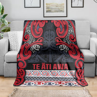 Aotearoa Iwi Te ati Awa Blanket Maori Wharenui House Tribal Pattern LT9 - Polynesian Pride