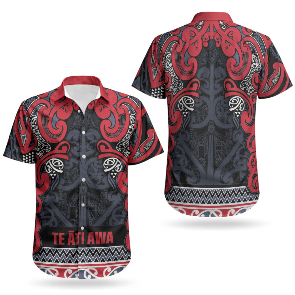 Aotearoa Iwi Te ati Awa Couples Matching Puletasi and Hawaiian Shirt Maori Wharenui House Tribal Pattern LT9 - Polynesian Pride