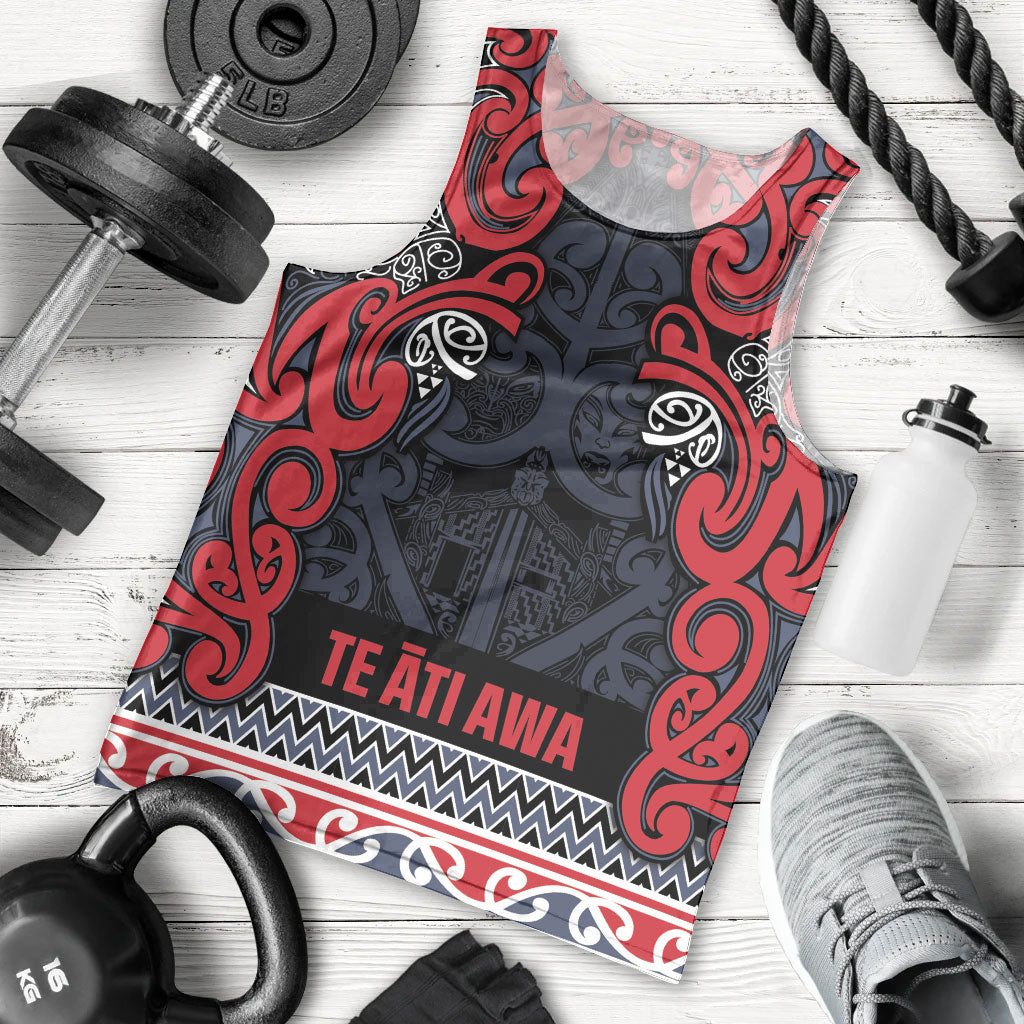 Aotearoa Iwi Te ati Awa Men Tank Top Maori Wharenui House Tribal Pattern LT9 - Polynesian Pride