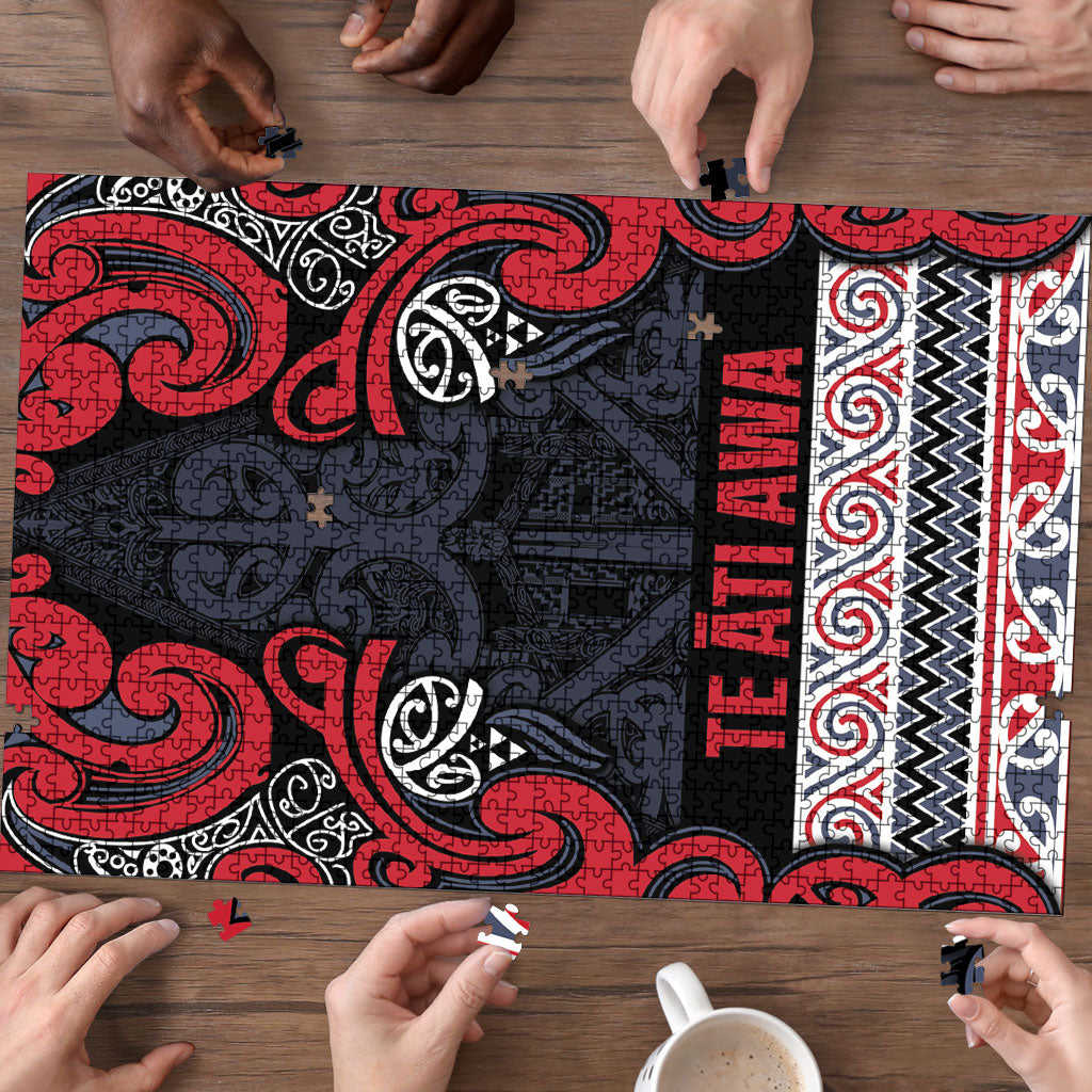 Aotearoa Iwi Te ati Awa Puzzle Maori Wharenui House Tribal Pattern LT9 - Polynesian Pride