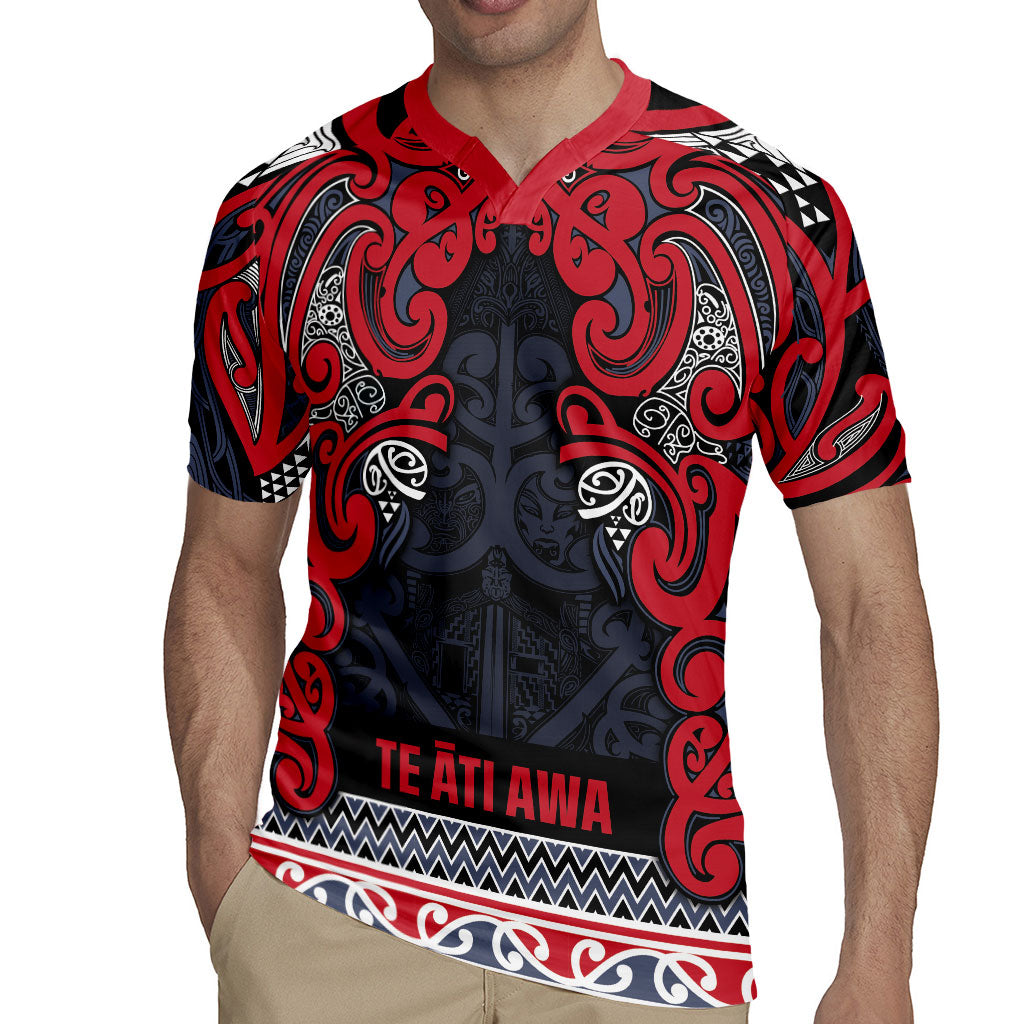 Aotearoa Iwi Te ati Awa Rugby Jersey Maori Wharenui House Tribal Pattern LT9 - Polynesian Pride