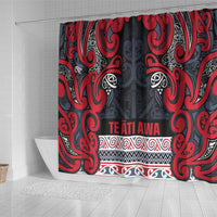 Aotearoa Iwi Te ati Awa Shower Curtain Maori Wharenui House Tribal Pattern LT9 - Polynesian Pride