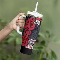 Aotearoa Iwi Te ati Awa Tumbler With Handle Maori Wharenui House Tribal Pattern LT9 - Polynesian Pride