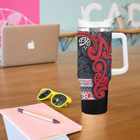 Aotearoa Iwi Te ati Awa Tumbler With Handle Maori Wharenui House Tribal Pattern LT9 - Polynesian Pride