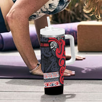 Aotearoa Iwi Te ati Awa Tumbler With Handle Maori Wharenui House Tribal Pattern LT9 - Polynesian Pride