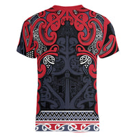 Aotearoa Iwi Te ati Awa Women V-Neck T-Shirt Maori Wharenui House Tribal Pattern LT9 - Polynesian Pride