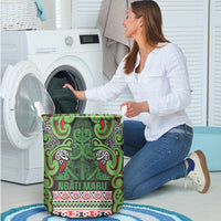 Aotearoa Iwi Ngati Maru Hauraki Laundry Basket Maori Wharenui House Tribal Pattern LT9 - Polynesian Pride