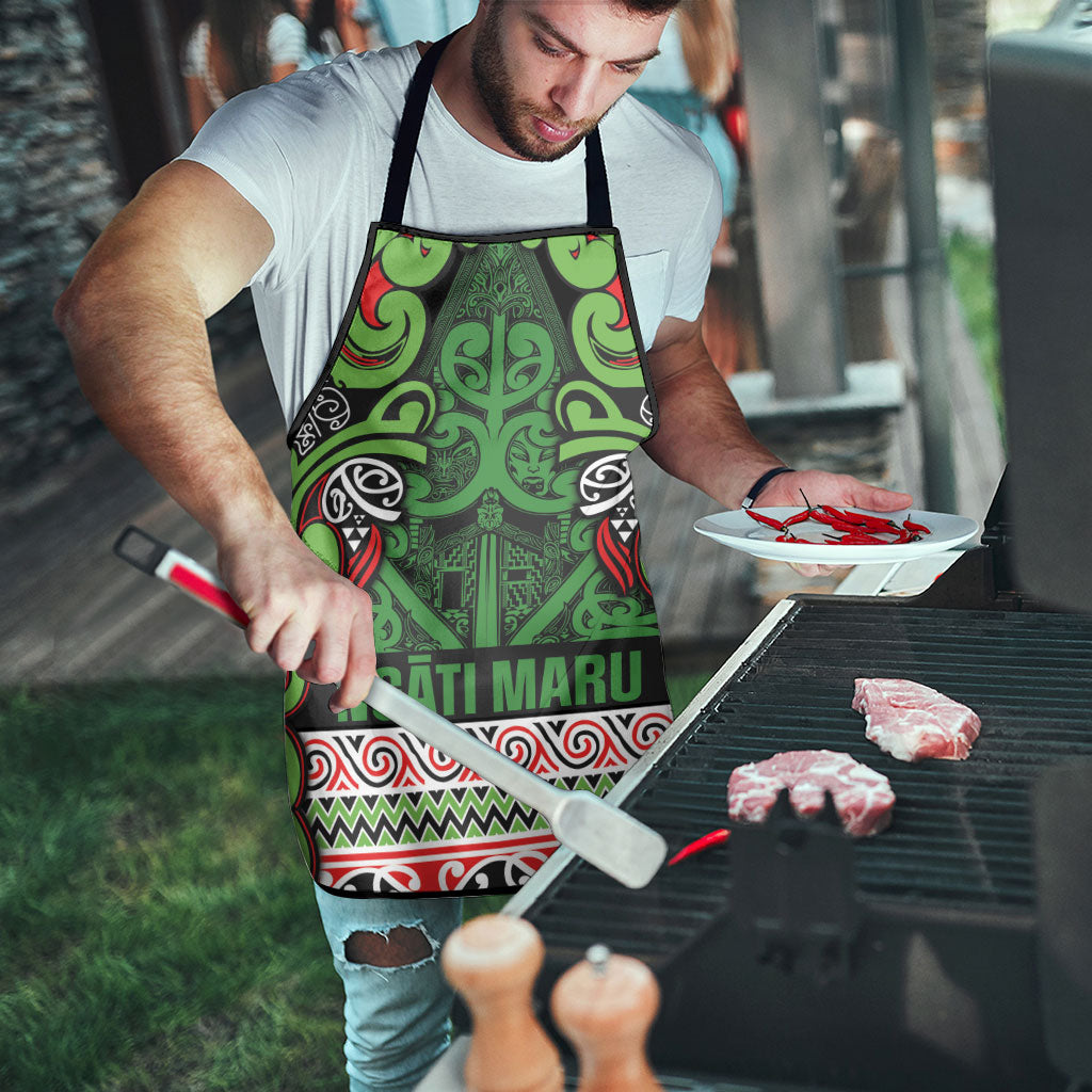 Aotearoa Iwi Ngati Maru Hauraki Apron Maori Wharenui House Tribal Pattern LT9 - Polynesian Pride