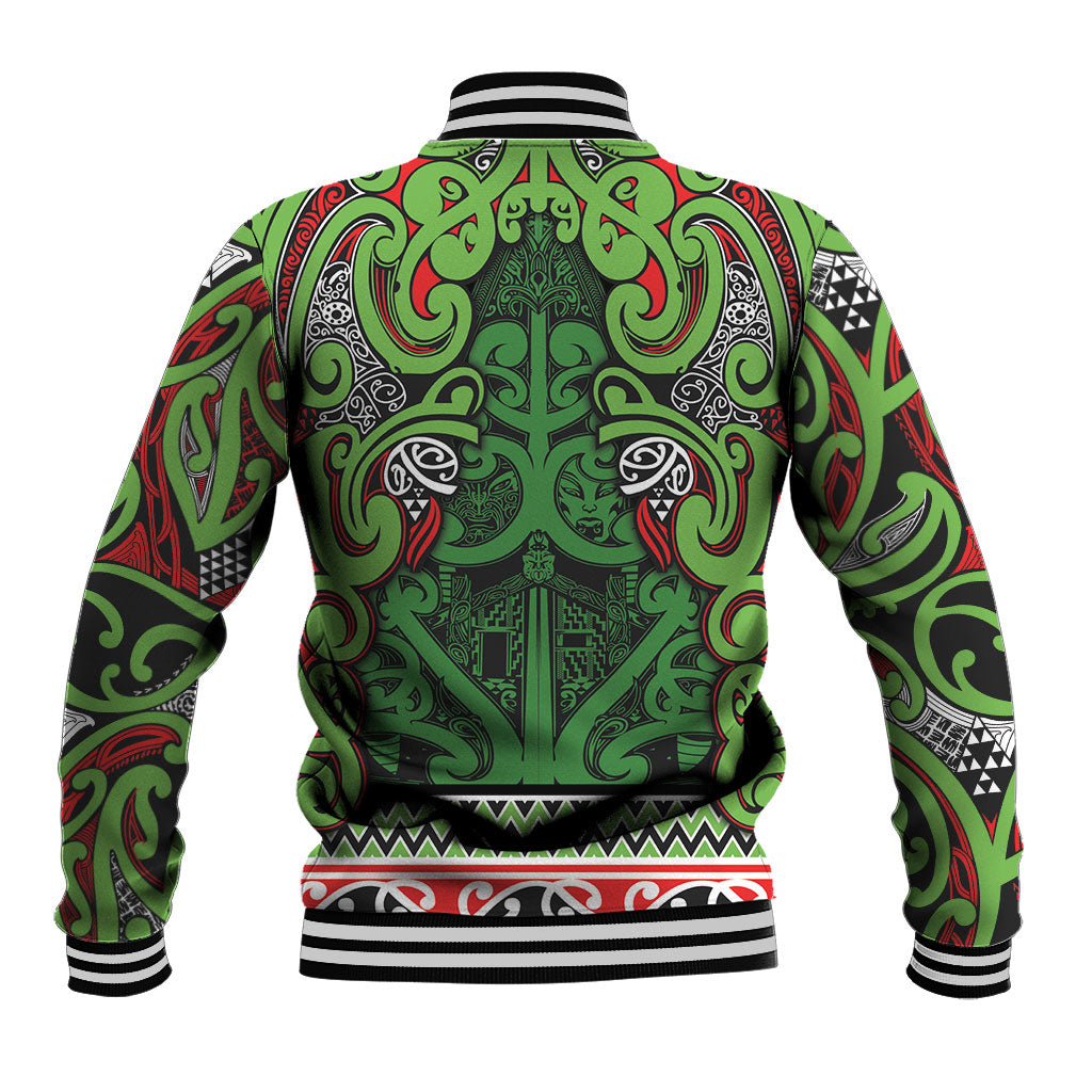 Aotearoa Iwi Ngati Maru Hauraki Baseball Jacket Maori Wharenui House Tribal Pattern LT9 - Polynesian Pride