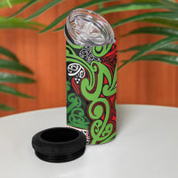 Aotearoa Iwi Ngati Maru Hauraki 4 in 1 Can Cooler Tumbler Maori Wharenui House Tribal Pattern LT9 - Polynesian Pride