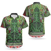 Aotearoa Iwi Ngati Maru Hauraki Couples Matching Puletasi and Hawaiian Shirt Maori Wharenui House Tribal Pattern LT9 - Polynesian Pride