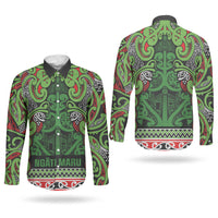 Aotearoa Iwi Ngati Maru Hauraki Couples Matching Puletasi and Long Sleeve Button Shirt Maori Wharenui House Tribal Pattern LT9 - Polynesian Pride
