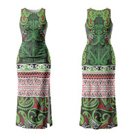 Aotearoa Iwi Ngati Maru Hauraki Couples Matching Tank Maxi Dress and Long Sleeve Button Shirt Maori Wharenui House Tribal Pattern LT9 - Polynesian Pride