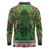 Aotearoa Iwi Ngati Maru Hauraki Long Sleeve Polo Shirt Maori Wharenui House Tribal Pattern LT9 - Polynesian Pride