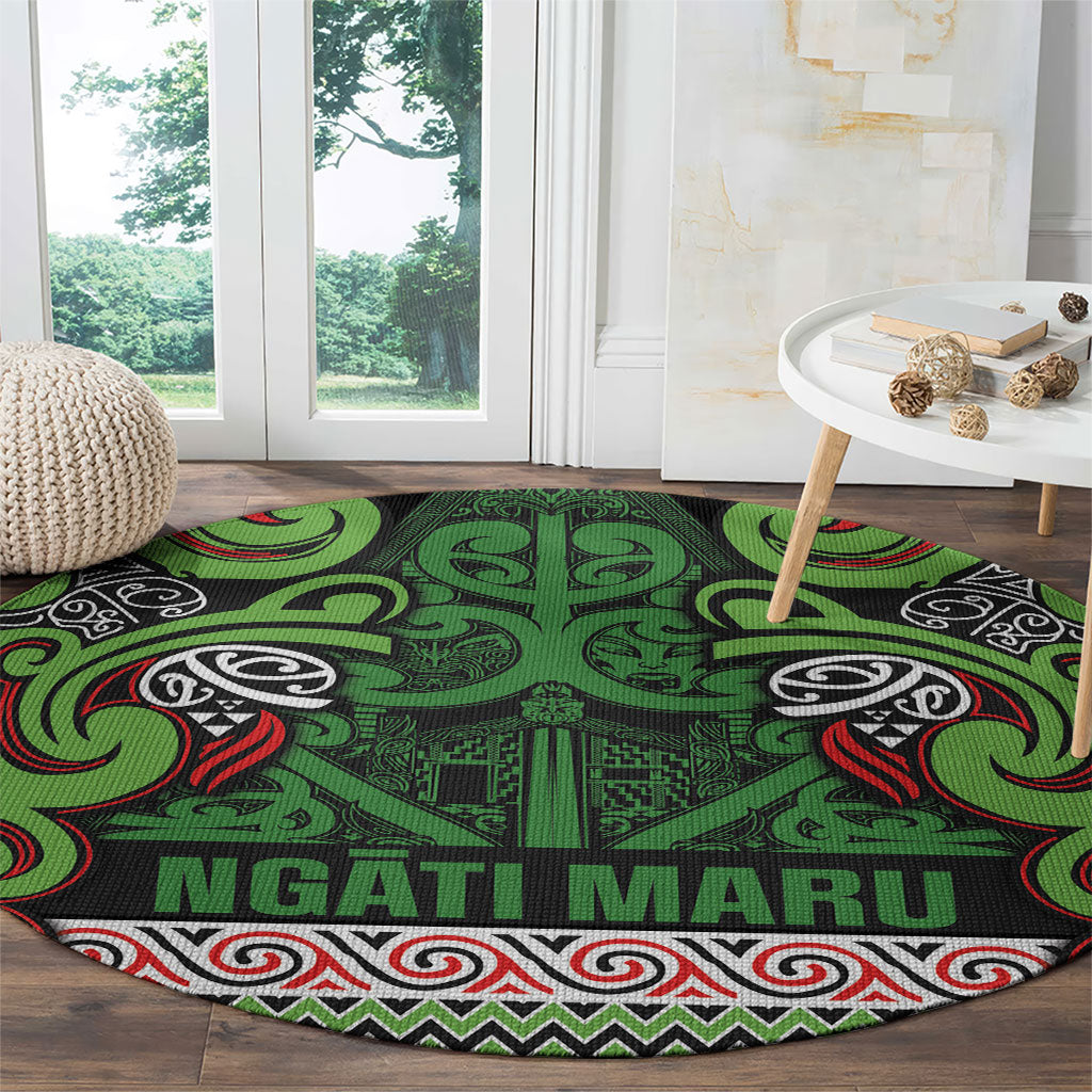 Aotearoa Iwi Ngati Maru Hauraki Round Carpet Maori Wharenui House Tribal Pattern LT9 - Polynesian Pride
