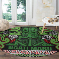 Aotearoa Iwi Ngati Maru Hauraki Round Carpet Maori Wharenui House Tribal Pattern LT9 - Polynesian Pride