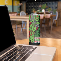 Aotearoa Iwi Ngati Maru Hauraki Skinny Tumbler Maori Wharenui House Tribal Pattern LT9 - Polynesian Pride