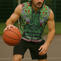 Aotearoa Iwi Ngati Maru Hauraki Sleeveless Zip Hoodie Maori Wharenui House Tribal Pattern LT9 - Polynesian Pride