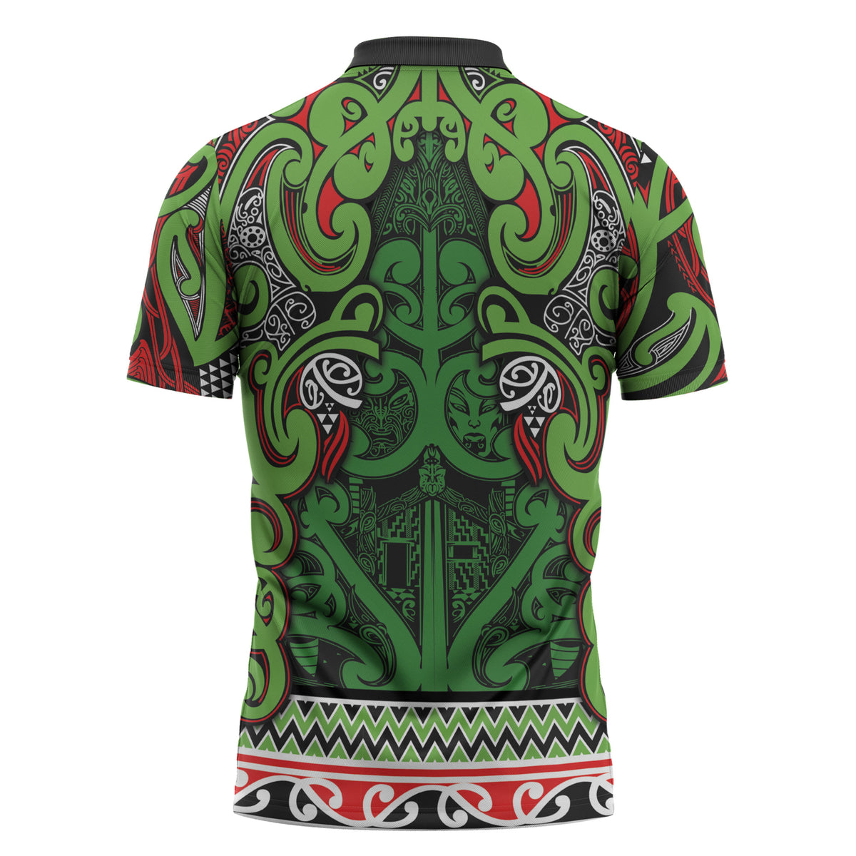 Aotearoa Iwi Ngati Maru Hauraki Zipper Polo Shirt Maori Wharenui House Tribal Pattern LT9 - Polynesian Pride