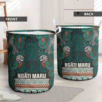 Aotearoa Iwi Ngāti Maru Taranaki Laundry Basket Maori Wharenui House Tribal Pattern LT9 - Polynesian Pride