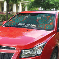 Aotearoa Iwi Ngāti Maru Taranaki Auto Sun Shade Maori Wharenui House Tribal Pattern LT9 - Polynesian Pride
