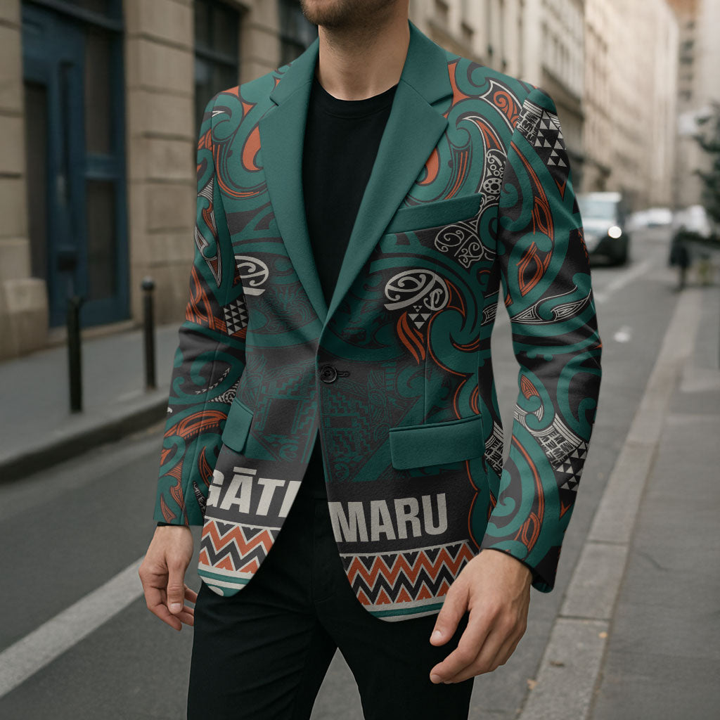 Aotearoa Iwi Ngāti Maru Taranaki Blazer Maori Wharenui House Tribal Pattern LT9 - Polynesian Pride