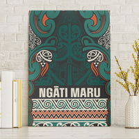 Aotearoa Iwi Ngāti Maru Taranaki Canvas Wall Art Maori Wharenui House Tribal Pattern LT9 Without Frame Deep Teal - Polynesian Pride