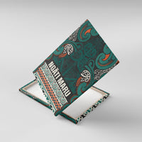 Aotearoa Iwi Ngāti Maru Taranaki Canvas Wall Art Maori Wharenui House Tribal Pattern LT9 With Frame Deep Teal - Polynesian Pride