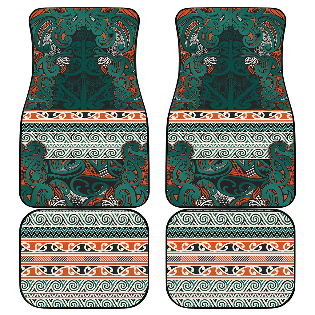 Aotearoa Iwi Ngāti Maru Taranaki Car Mats Maori Wharenui House Tribal Pattern LT9 - Polynesian Pride