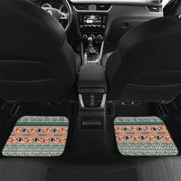 Aotearoa Iwi Ngāti Maru Taranaki Car Mats Maori Wharenui House Tribal Pattern LT9 Set 2pcs - Back Deep Teal - Polynesian Pride