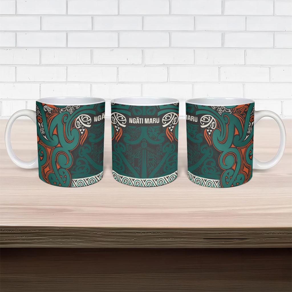 Aotearoa Iwi Ngāti Maru Taranaki Ceramic Mug Maori Wharenui House Tribal Pattern LT9 - Polynesian Pride