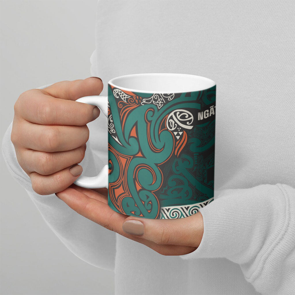 Aotearoa Iwi Ngāti Maru Taranaki Ceramic Mug Maori Wharenui House Tribal Pattern LT9 - Polynesian Pride