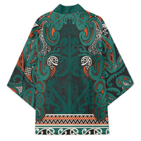 Aotearoa Iwi Ngāti Maru Taranaki Kimono Maori Wharenui House Tribal Pattern LT9 - Polynesian Pride