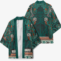 Aotearoa Iwi Ngāti Maru Taranaki Kimono Maori Wharenui House Tribal Pattern LT9 - Polynesian Pride