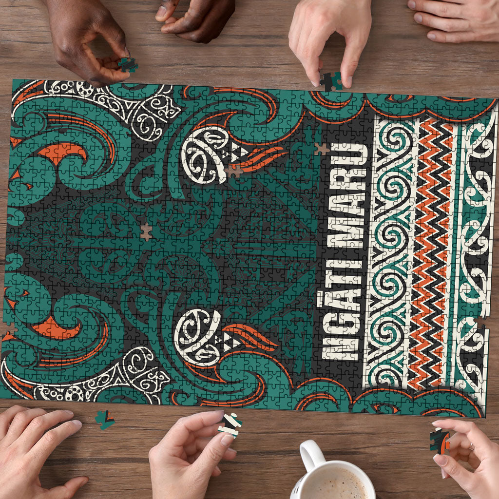 Aotearoa Iwi Ngāti Maru Taranaki Puzzle Maori Wharenui House Tribal Pattern LT9 - Polynesian Pride