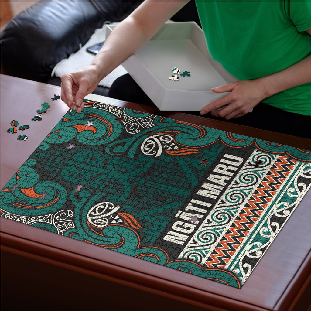 Aotearoa Iwi Ngāti Maru Taranaki Puzzle Maori Wharenui House Tribal Pattern LT9 - Polynesian Pride