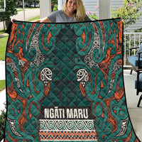 Aotearoa Iwi Ngāti Maru Taranaki Quilt Maori Wharenui House Tribal Pattern LT9 Deep Teal - Polynesian Pride