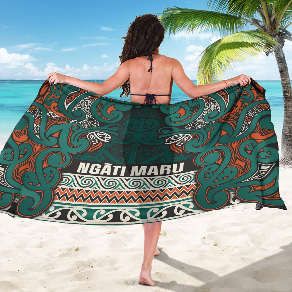 Aotearoa Iwi Ngāti Maru Taranaki Sarong Maori Wharenui House Tribal Pattern LT9 - Polynesian Pride